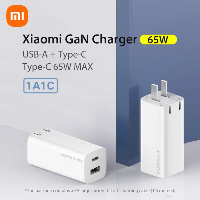 Xiaomi Mi 65W Fast Charger with GaN Tech Cargador 65W USB Tipo A + USB Tipo  C