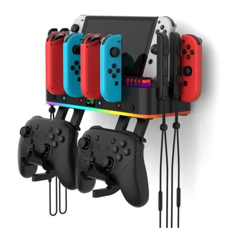 Multi-Functional RGB Wall Mount Charging Station For NS/Oled