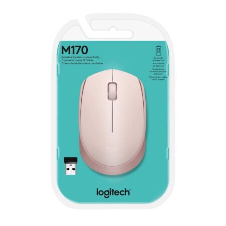 Logitech Mouse inalámbrico USB M170 Rosa