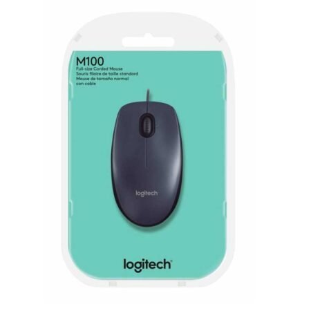 Logitech mouse óptico con cable M100 USB 2.0 Gris