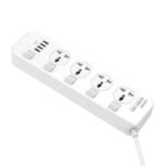 Ldnio 2M 2500W Power Strip with 4 AC Sockets