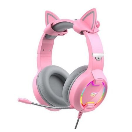 Havit GAMENOTE H2233d RGB Gaming Headphones pink