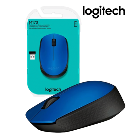Logitech Mouse Inalámbrico Óptico M170 Azul