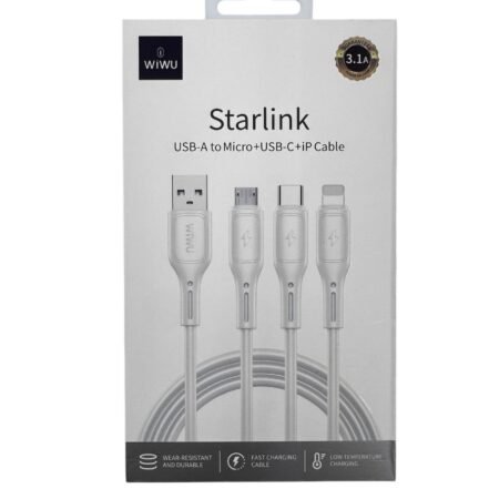 Wiwu Starlink Usb-A to Micro-Usb-Ip cable 60W White Wi-C045