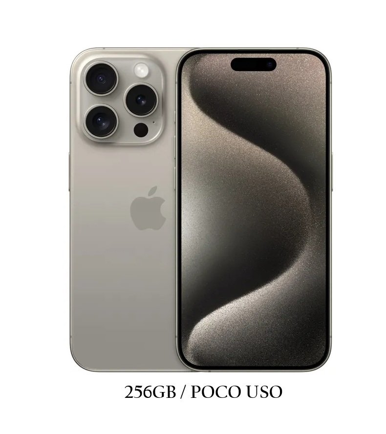 15 PRO MAX 256 iPhone 15 Pro Max 256GB Titanium Natural Poco Uso 82% ESIM - Imagen 1