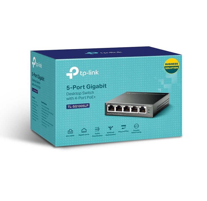 sg1005lp TP-Link 5-Port GigaBit Desktop PoE+ Switch TL-SG1005LP - Imagen 1