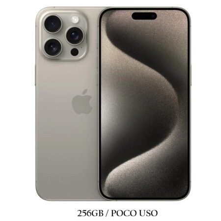 iPhone 15 Pro Max 256GB Natural Poco Uso ESIM 96%