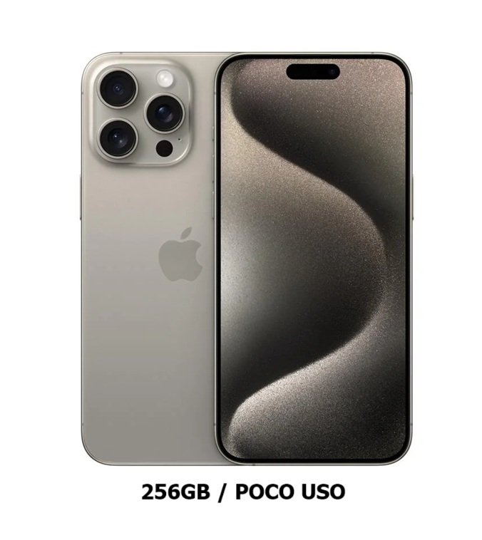 5328 iPhone 15 Pro Max 256GB Natural Poco Uso 95% Esim - Imagen 1