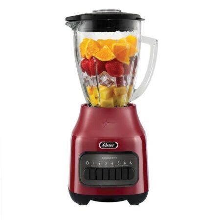 Oster Licuadora 800w 6 Velocidades+Pulso 1.5L Roja