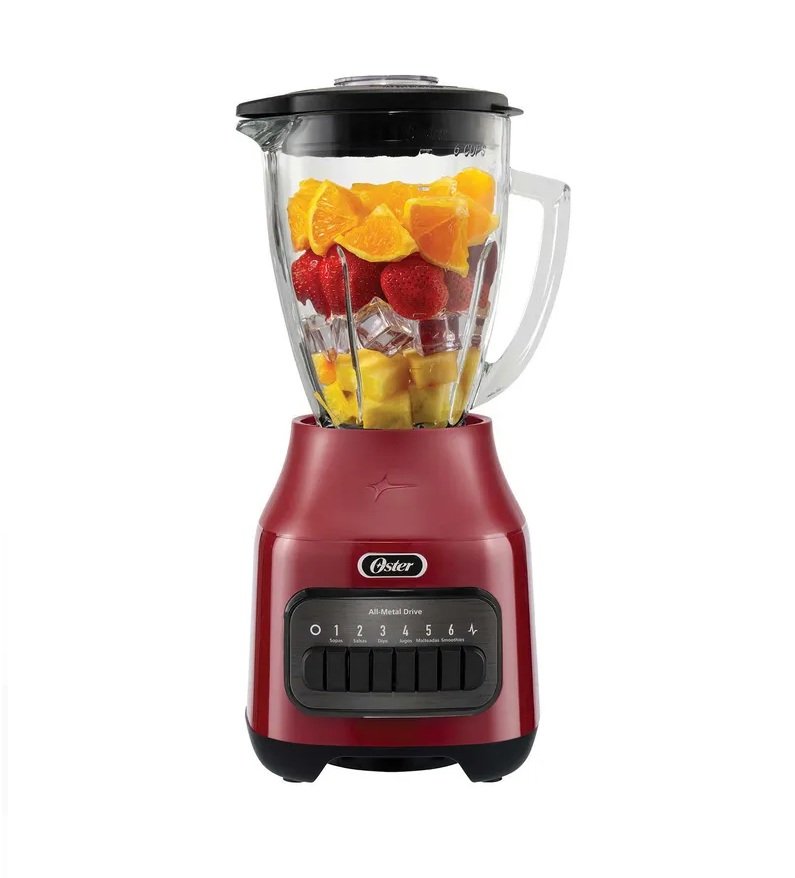 8427 Oster Licuadora 800w 6 Velocidades+Pulso 1.5L Roja - Imagen 1