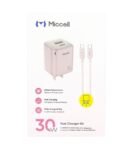 Cargador A+C 30w 1M C-C Cable Rosado