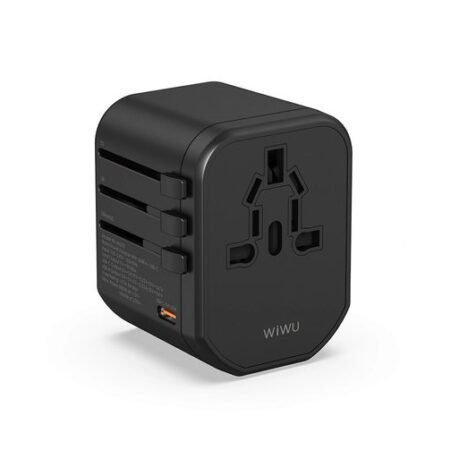WiWu WI-UA002 Universal Power Adapter 2 USB 2 Type-C Black