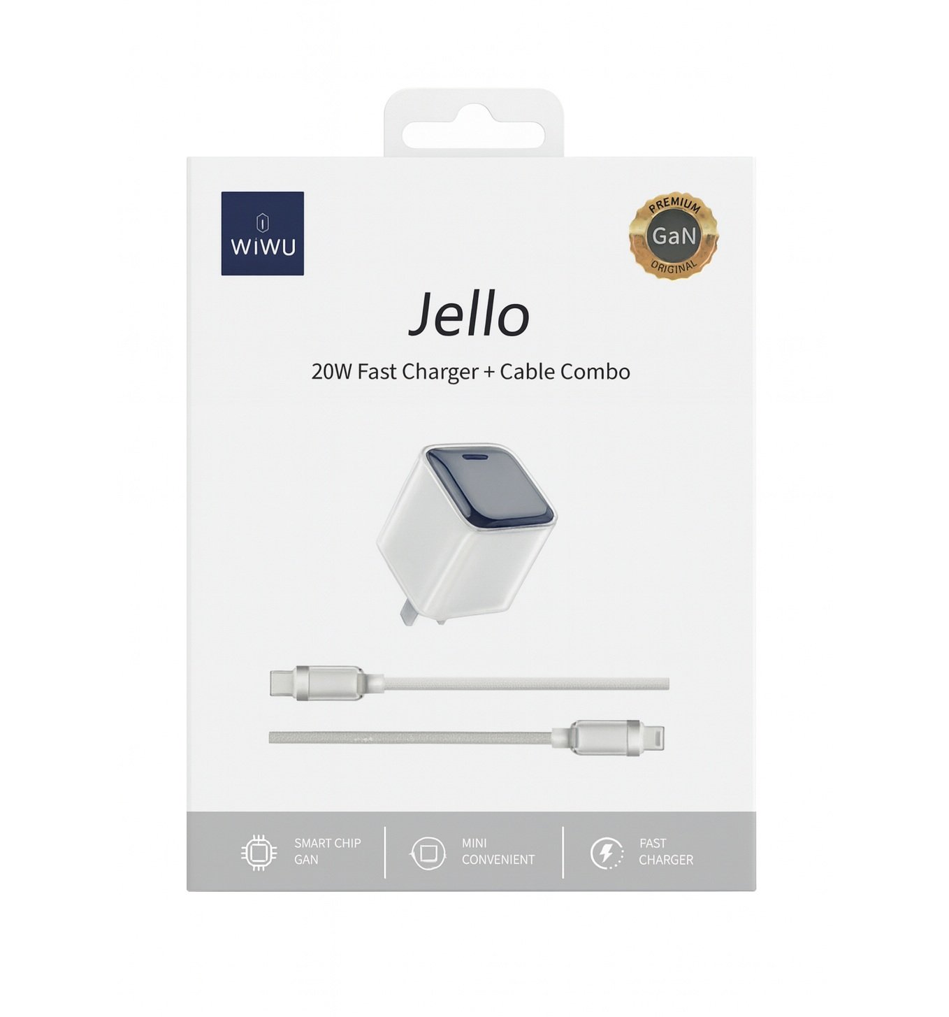 jello Wiwu Jello 20w Fast Charger+Cable Combo - Imagen 1