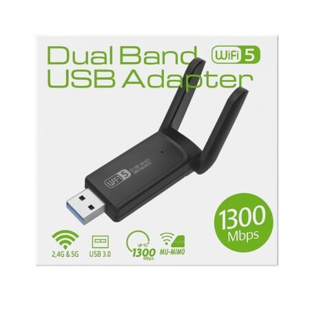 DualBand USB Adapter 1300mbps 2.4g y 5G