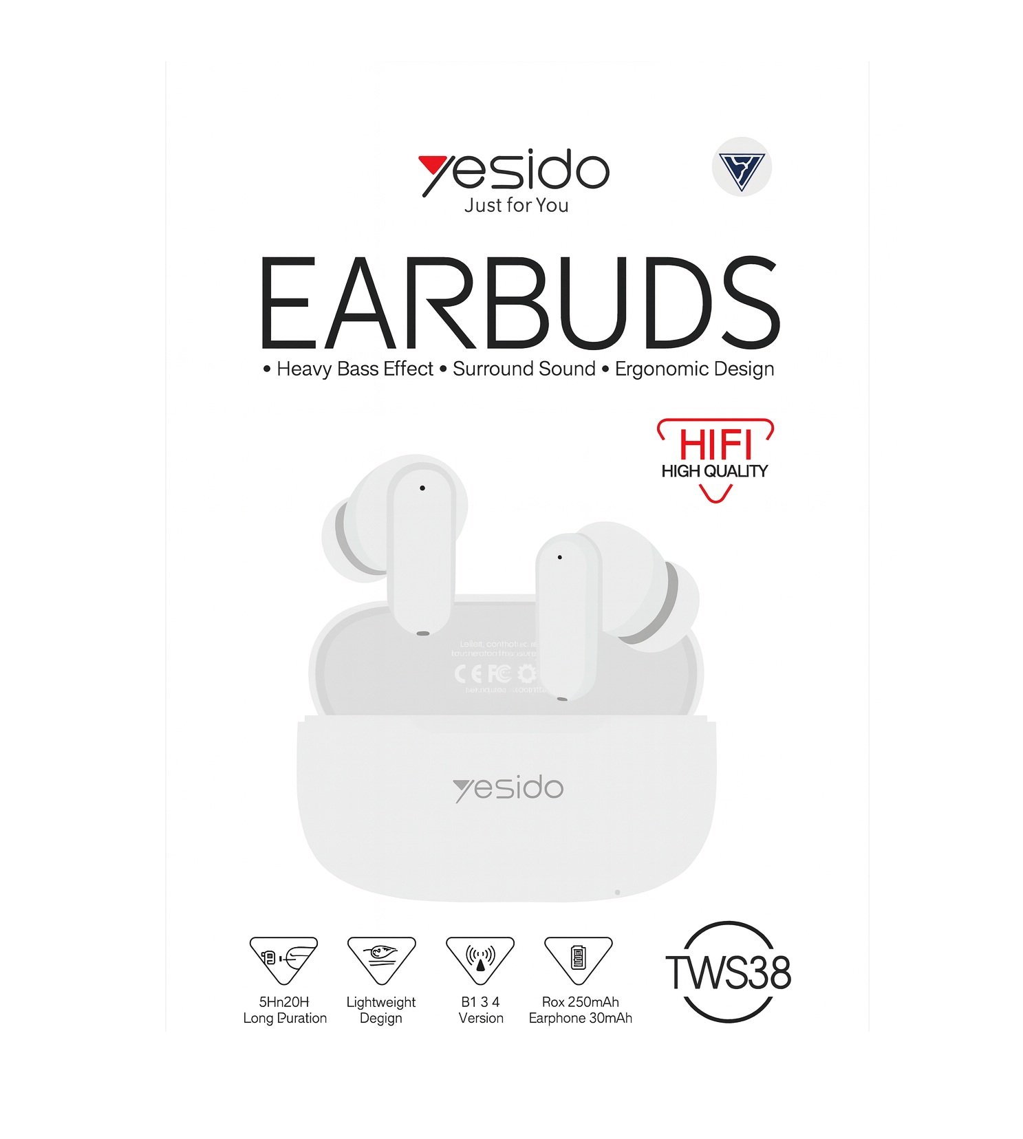 tws38 blanco Auriculares intraaurales Bluetooth TWS38 Blanco - Imagen 1