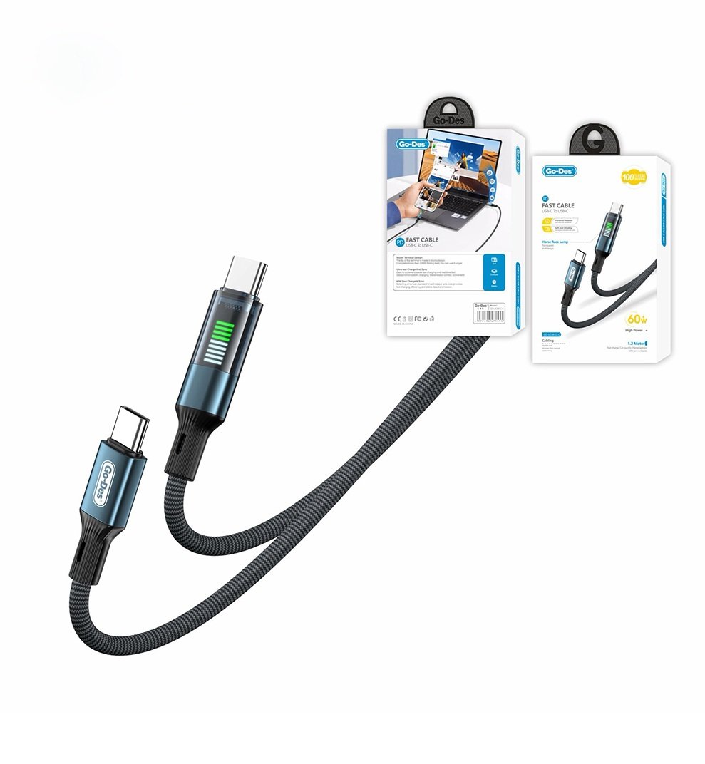 uc681 Fast Cable USB-C To USB-C 60W GD-UC681C-C - Imagen 1