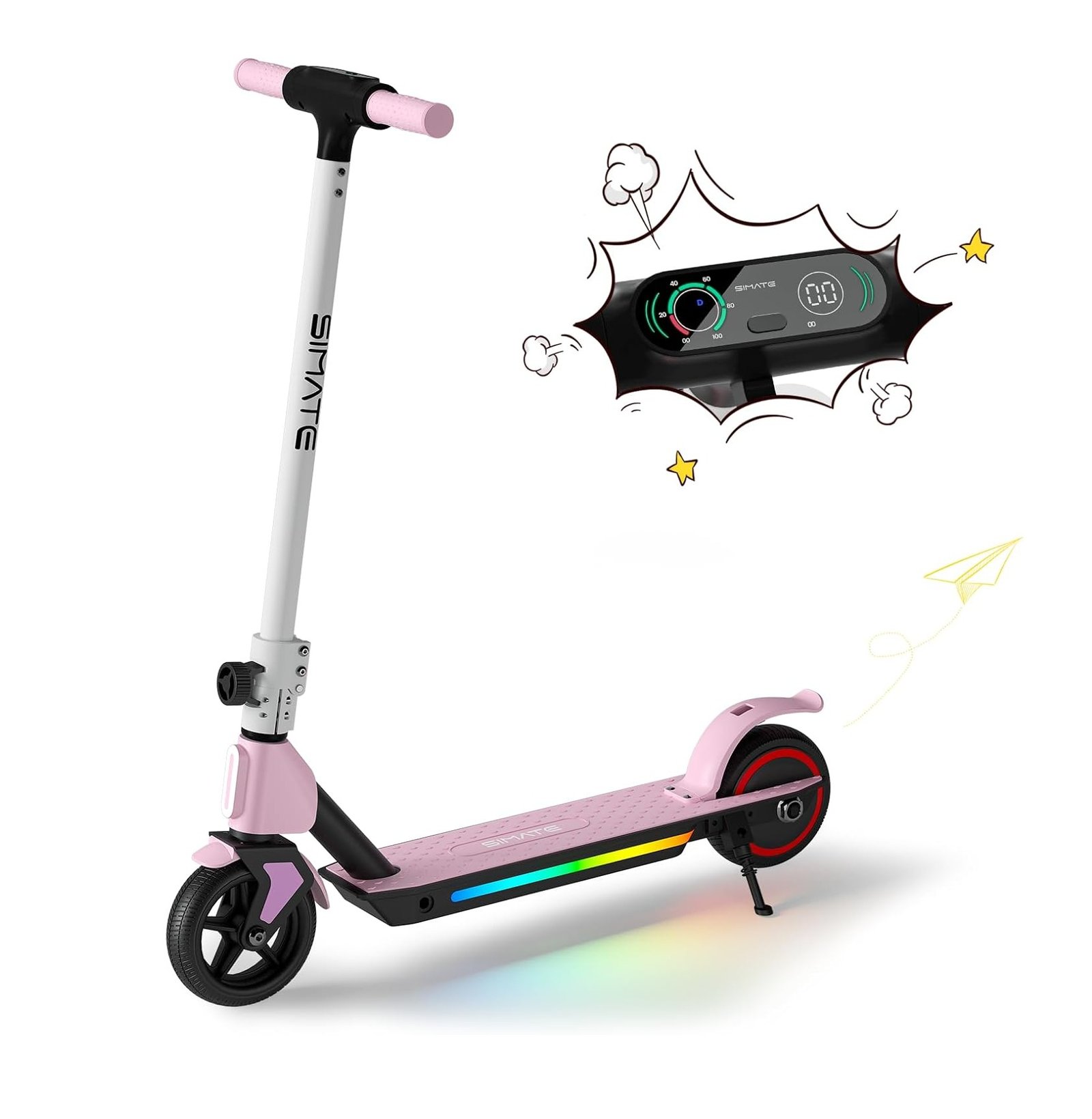 simate kids scooter Kids Electric Scooter Patineta Simate S2 Rosada - Imagen 1