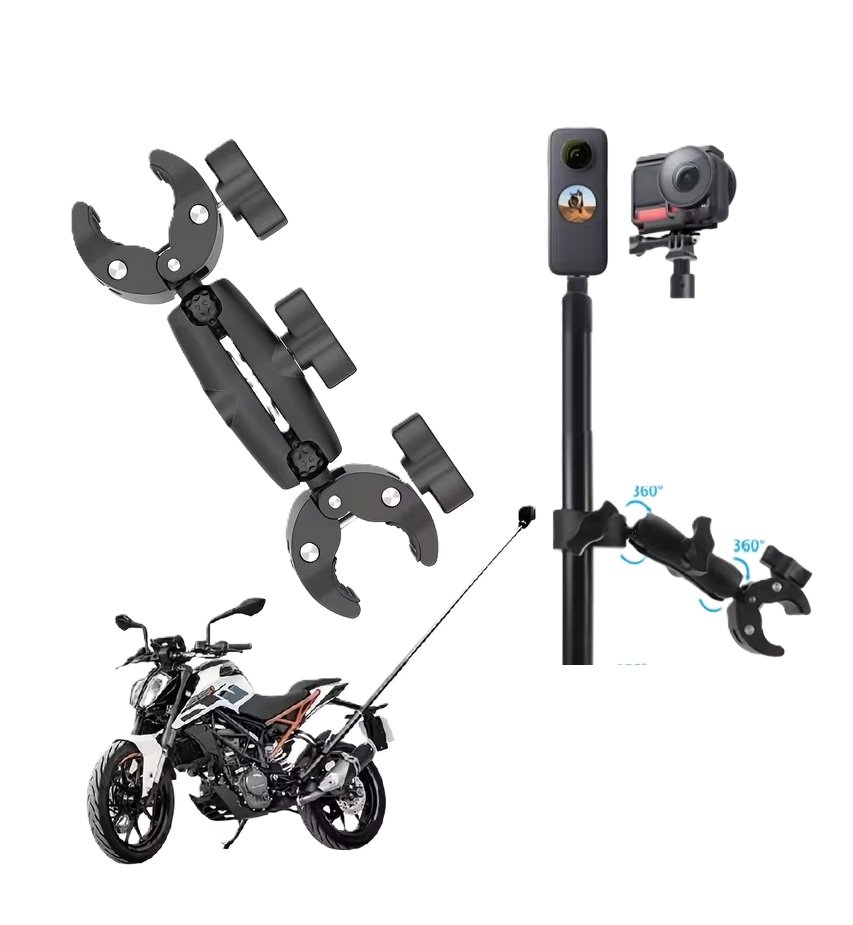 montaje moto Base 360 Universal de Abrazadera para GoPro Insta360 - Imagen 1
