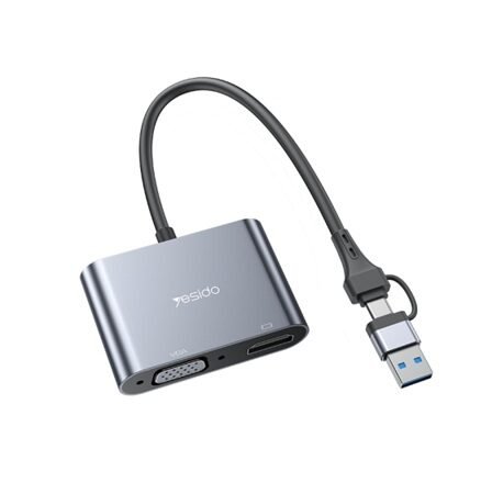 Yesido USB-A/USB-C to HDMI/VGA Screen Splitter Adapter