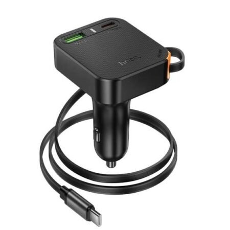 Hoco 65W Car Charger With Retractable Cable NZ18