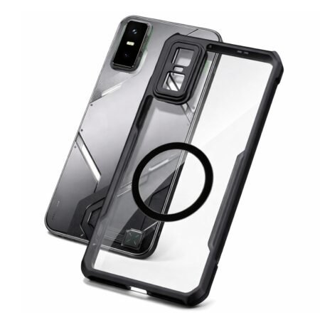 Cover GT 30 Pro Transparente con Borde Negro Magsafe