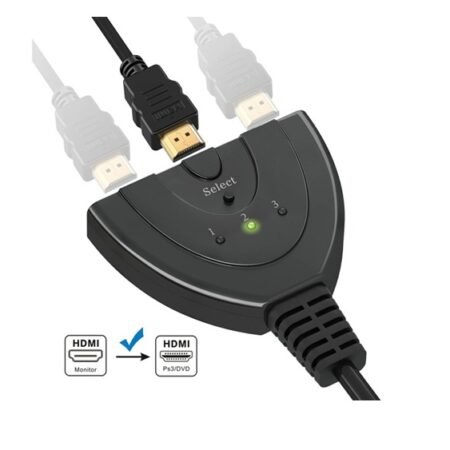 HDTV Pigtail Switch 4Kx2K 3x1 con 50cm HDTV Cable
