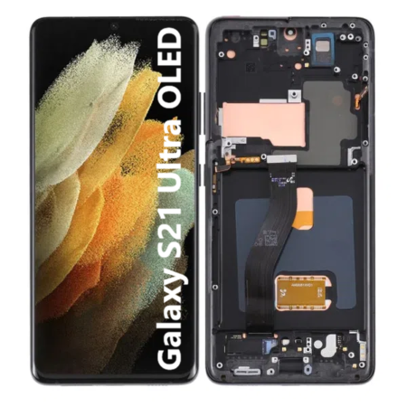 Pantalla Para Samsung S21 Ultra OLED Con Marco Negro + Instalacion