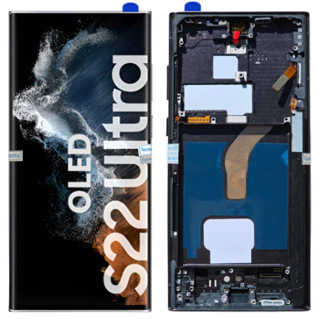 Pantalla Para Samsung S22 Ultra OLED Con Marco Negro + Instalacion