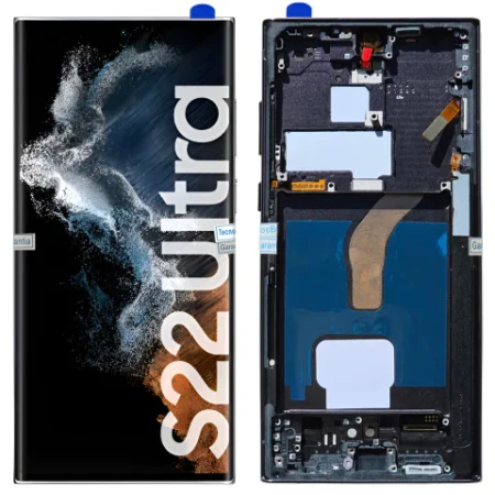Pantalla Para Samsung S22 Ultra ORI Con Marco Negro / Morado + Instalacion