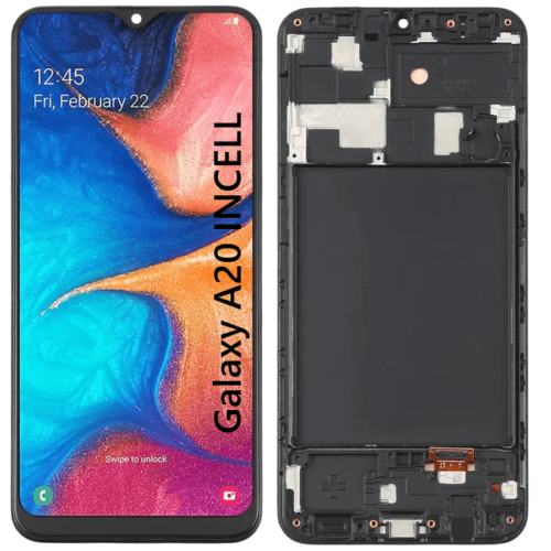 Pantalla Para Samsung A20 INCELL Con Marco Negro + Instalacion