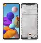 Pantalla Para Samsung A21 ORI Con Marco Negro + Instalacion