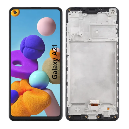 Pantalla Para Samsung A21 ORI Con Marco Negro + Instalacion