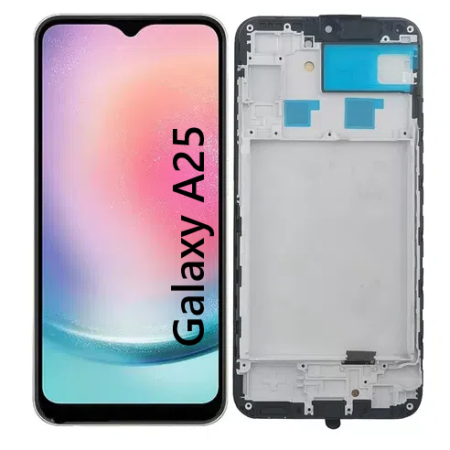 Pantalla Para Samsung A25 ORI Con Marco Negro + Instalacion