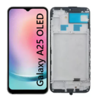 Pantalla Para Samsung A25 OLED Con Marco Negro + Instalacion