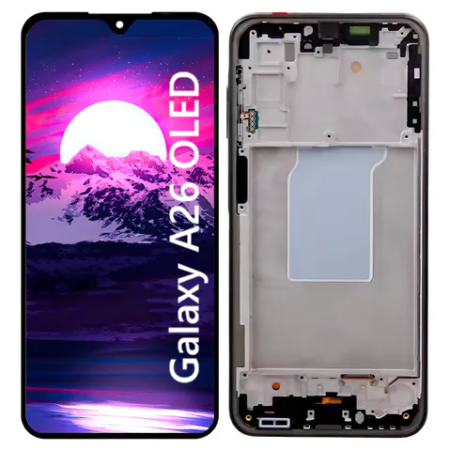 Pantalla Para Samsung A26 OLED Con Marco Negro + Instalacion