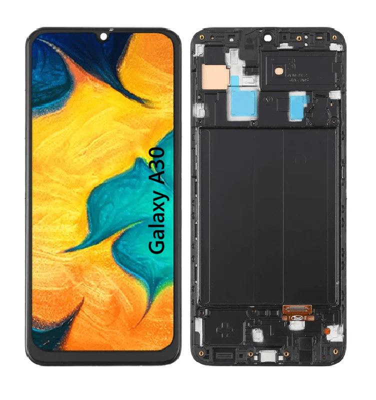 samsung a30 Pantalla Para Samsung A30 ORI Con Marco Negro + Instalacion - Imagen 1