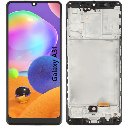 Pantalla Para Samsung A31 ORI Con Marco Negro + Instalacion