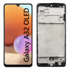 Pantalla Para Samsung A32 OLED Con Marco Negro + Instalacion