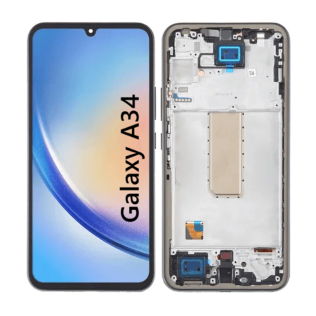 Pantalla Para Samsung A34 ORI Con Marco Negro + Instalacion