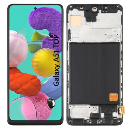 Pantalla Para Samsung A51 TOP ORI Con Marco Negro + Instalacion