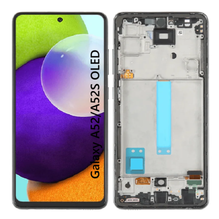 Pantalla Para Samsung A52 / A52S OLED Con Marco Negro + Instalacion