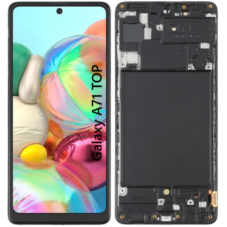Pantalla Para Samsung A71 TOP ORI Con Marco Negro + Instalacion