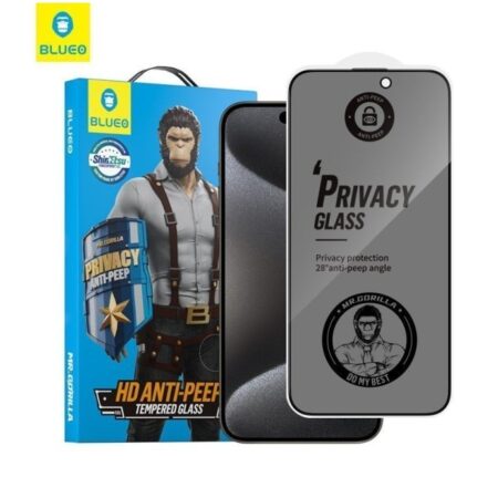 Blueo Privacy Anti-Peep Tempered Glass for iPhone 15 Pro