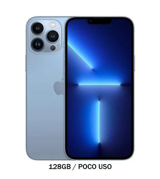 13 PRO MAX BLUE iPhone 13 Pro Max 128GB Blue Poco Uso 100% Chip - Imagen 1