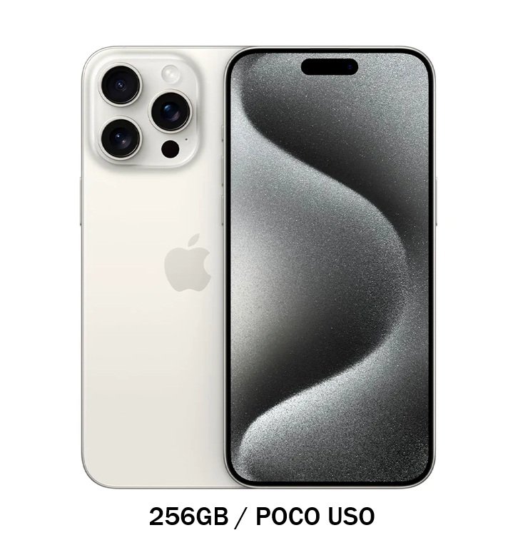 15 PRO MAX 256 iPhone 15 Pro Max 256GB Poco Uso White 83% ESIM - Imagen 1