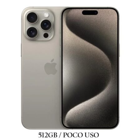 iPhone 15 Pro Max 512GB Natural Titanium Poco Uso 88% A ESIM