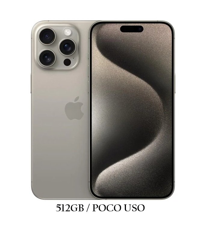 15 PRO MAX A 512GB iPhone 15 Pro Max 512GB Natural Titanium Poco Uso 88% A ESIM - Imagen 1