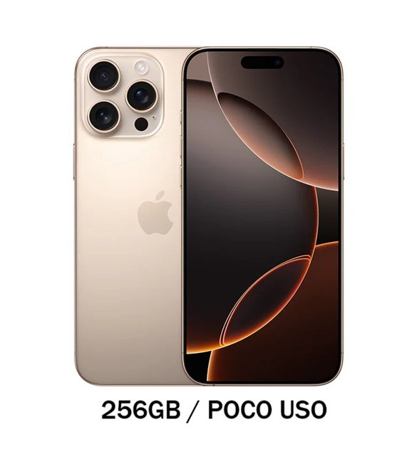 16 PRO MAX 256 iPhone 16 Pro Max 256GB Titanium Desert Poco Uso 90% ESIM - Imagen 1