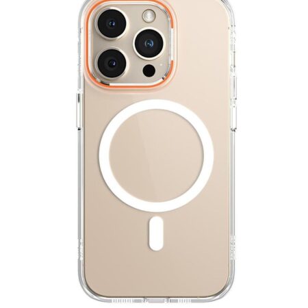 Blueo Magnetic Anti-Drop Clear Orange Cover for 15 Pro Max