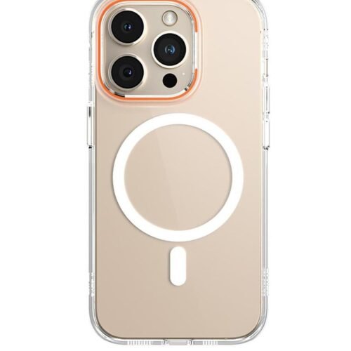 Blueo Magnetic Anti-Drop Clear Orange Cover for 15 Pro Max